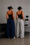 2 Pieces (Grey-Navy Blue) Oversize Women's Sweatpants - 2