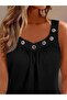 Women's Strappy Geometric Collar Bird Eye Detailed Viscose Blouse - 2