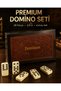 Luxury Leather Boxed Premium Domino Set 28 Pieces with Spinner Double 6 Melamine Cream Stone Family Game Gift Model
