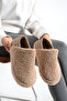 Women's Beige Comfortable and Useful Home Shoes with Elastic Backing, Home Boots