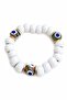 Glass Bodrum Bead White Evil Eye Bracelet