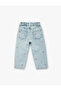 Cotton Bowknot Embroidery Detailed Blue Baby Girl Jean Trousers 7Wmg40001Ad - 2