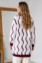 Patterned Beard Cardigan N3323 Claret Red - 4