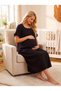 New Season Black Muslin Fabric Special Design Short Sleeve 100% Cotton Maternity Nightgown with Breastfeeding Feature
