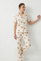 V-Neck Closure Elastic Waist Snow White Pajama Set