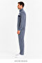 Men's stand collar zippered striped raschel tracksuit set 2394 - 4