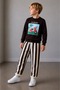 Boys' Nursery&Kindergarten Cotton Motor Pattern Sweatshirt Pants Lower and Upper Set - 2