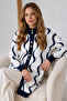 Patterned Beard Cardigan N3323 Navy Blue - 3