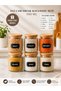 6-Piece 500 ml Striped Glass Spice Jar and Serving Set with Wooden Lids – Premium Design, Natural Wood Detail, and Stylish Kitchen Organization