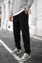 Men's Relaxed Fit Wide Leg Elastic Waist Winter Knitted Sweatpants - 4