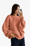 Puppy Mouth Pink Crew Neck Oversize Women's Knitwear Sweater - 2