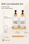 Relly Double Glass Soap Dispenser Set with Bamboo Stand – 2 X 500 ml – Hands & Dishes - 4
