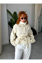 Beige Belted Double Breasted Short Outerwear - 3