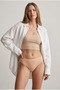 Women's Cotton Lycra Wide Elastic Bikini Panties Beige Single - 5