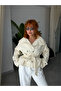 Beige Belted Double Breasted Short Outerwear