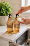 Relly Double Glass Soap Dispenser Set with Bamboo Stand – 2 X 500 ml – Hands & Dishes - 5
