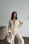 Women's Shirt and Pants Suitable for Tesettüre Striped Cotton Linen Fabric Two-Piece Set - 5