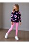 Girls' Flower-Patterned Sweatshirt and Leggings Fall Outfit Set 3-10 Years - 2