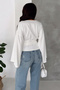 Women's Double Breasted Collar Belted Waist Long Sleeve Stylish Blouse - 5