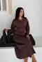 Women's Crew Neck Spanish Sleeve Long Midi Dress
