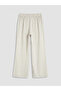 Lcw Modest Beige Women's Wide Leg Pants with Elastic Waist - 7