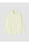 Yellow Striped Poplin Women's Shirt - 5