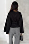 Women's Double Breasted Collar Belted Waist Long Sleeve Stylish Blouse - 6