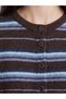 Xside Brown Crew Neck Striped Women's Knitwear Cardigan - 3