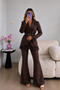 Lace Belted Jacket Trousers Blazer Suit - 5