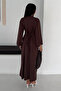 Women's Crew Neck Spanish Sleeve Long Midi Dress - 5