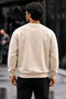 Men's Cotton Printed Regular Fit Cream Sweatshirt - 5