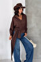 Women's Double Breasted Collar Belted Waist Long Sleeve Stylish Blouse - 2