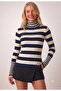 Women's Knitwear Sweater Turtleneck Striped Patterned Stylish Winter Sweater - 5