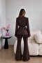 Lace Belted Jacket Trousers Blazer Suit - 4