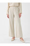 Lcw Modest Beige Women's Wide Leg Pants with Elastic Waist - 2