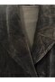 Women's Double Suit with Large Size Corduroy Textured Gold Buttons and Wide-Legged Pants with Pockets - 6