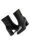 Women's Non-Slip Sole Thick Heeled Zipper Detailed Casual Black Leather Boots - 3