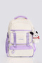 Korean Style Multi-Compartment School Bag Backpack with Teddy Bear Accessories for Elementary School Middle School High School