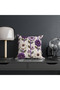 Digital Printed Punch Embroidery Look Purple Floral Decorative 2-Piece Throw Pillow Cover - 6