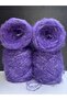 Purple, Silver Glitter Fine Mohair Knitting Yarn 200Gr - 2