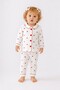 Baby Girl Set - Pajama Set - Heart Patterned 2-Piece Set with Collar and Buttoned Bottom and Top Set - 4
