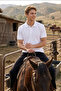Men's White 100% Cotton Short Sleeve Polo Collar Basic T-Shirt - 4
