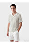Men's T-Shirt with a Turn-Down Roba Collar and Stripes for Style Enthusiasts from Uzg Store