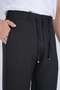 Boyfriend Fit Fabric Jogger Pants with Elastic Waistband and Buttons - 3