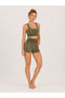 Women's Washable Thick Strap Crop Bustier and High Waist Short Leggings Two-Piece Sports Set