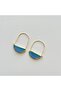 Chalcedony Half Moon Dangle Natural Stone Earrings Blue