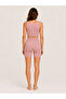 Women's Ribbed Thick Strap Crop Bustier and High Waist Short Leggings Two-Piece Sports Set - 3