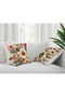 Digital Printed Punch Embroidery Look Orange Floral Decorative 2-Piece Throw Pillow Cover