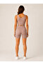 Women's Thick Strap Crop Bustier and Side Detailed High Waist Short Leggings Two-Piece Sports Set - 2