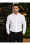 Slimfit Uzunkol Snap Fastener Cotton Satin Men's Shirt - 3